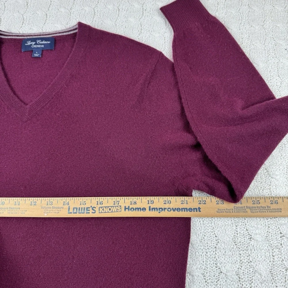 daniel cremieux Luxsury Cashmere V Neck Sweater Men's Large Burgundy Pullover